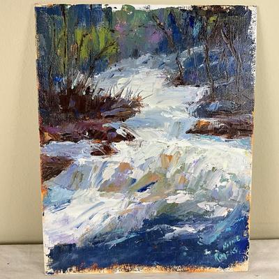 155 Original Oil Painting " Flow Blue" Landscape by Kathie Rogers