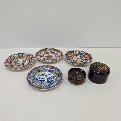 Asian Dessert Plates & Lacquered Coasters