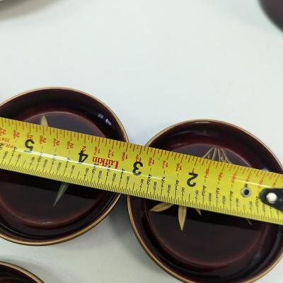 Asian Dessert Plates & Lacquered Coasters