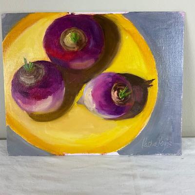 164 Original Oil Painting "Turnips" by Kathie Rogers