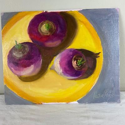 164 Original Oil Painting "Turnips" by Kathie Rogers