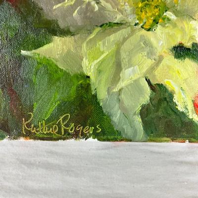 166 Original Oil Painting "Poinsettia Firenze" by Kathie Rogers