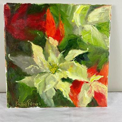 166 Original Oil Painting "Poinsettia Firenze" by Kathie Rogers