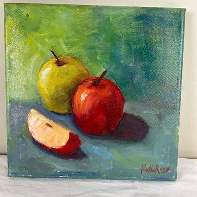 167 Original Oil Painting " An Apple a Day" by Kathie Rogers