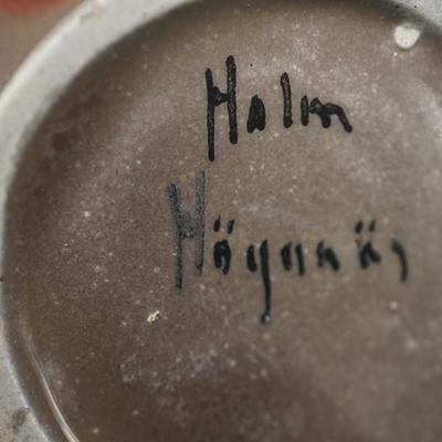 PAIR OF MID-CENTURY MODERN POTTERY VASES HALM HOGANAS (SWEDEN), L. HJORTH