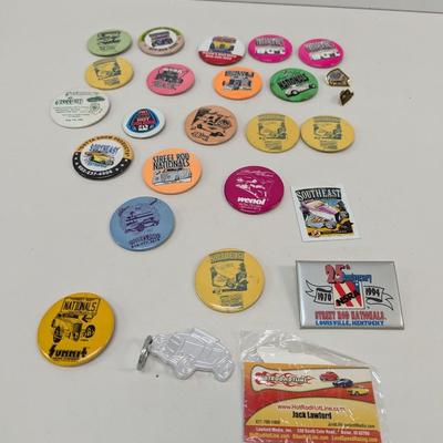 Hot Rod Button Pins