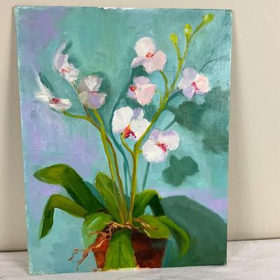 176 Original Oil Painting "Blue Orchid" by Kathie Rogers