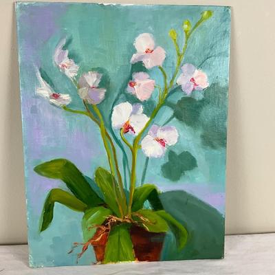 176 Original Oil Painting "Blue Orchid" by Kathie Rogers