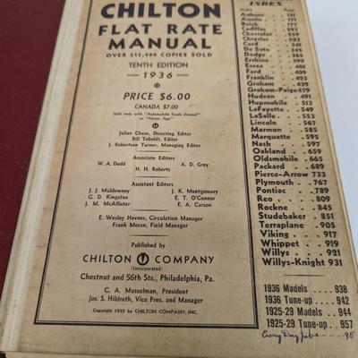 1936 Chilton Flat Rate Manual