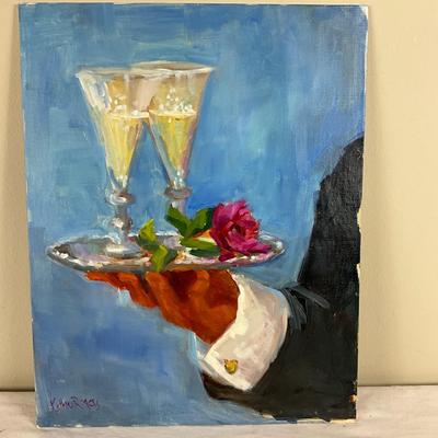 179 Original Oil Painting "Champagne" by Kathie Rogers