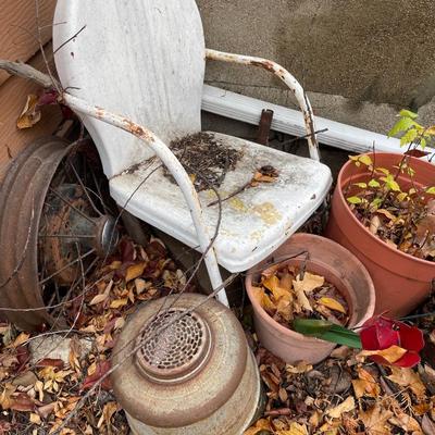 Vintage chair and wheel