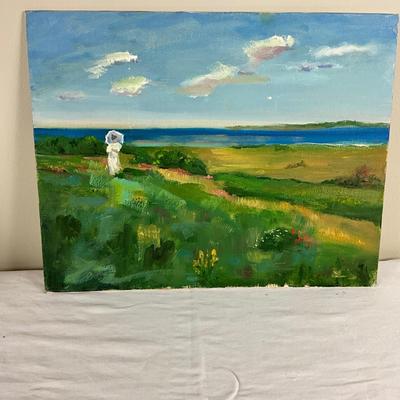 185 Original Oil Painting " Lady with Umbrella" by Kathie Rogers