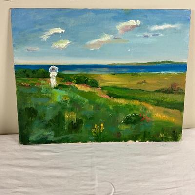 185 Original Oil Painting " Lady with Umbrella" by Kathie Rogers