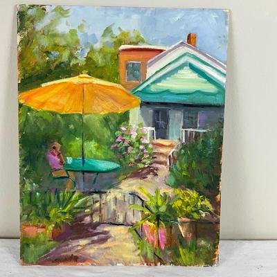 Sale Photo Thumbnail #577: Oil on board measuring 11" wide x 14" high 
No signature