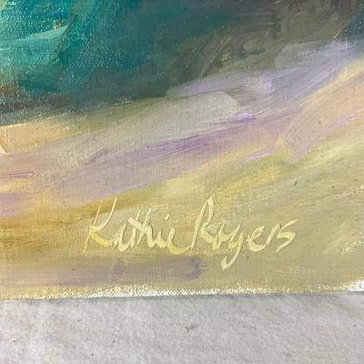 188 Original Oil Painting "Fan with Roses" by Kathie Rogers