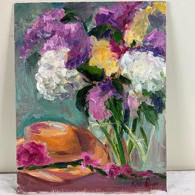 189 Original Oil Painting "Still Life with Hat" by Kathie Rogers