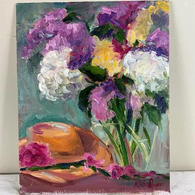 189 Original Oil Painting "Still Life with Hat" by Kathie Rogers