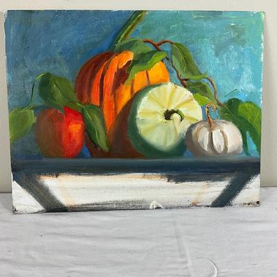 190 Original Oil Painting Still LIfe Pumpkins by Kathie Rogers