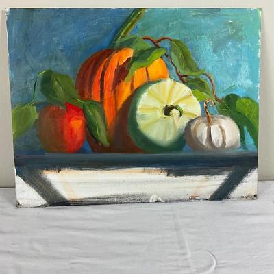 190 Original Oil Painting Still LIfe Pumpkins by Kathie Rogers