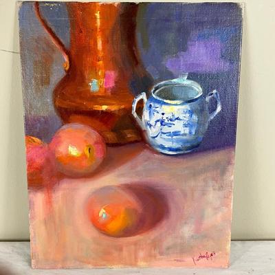 193 Original Oil Painting "Copper & Peaches" by Kathie Rogers