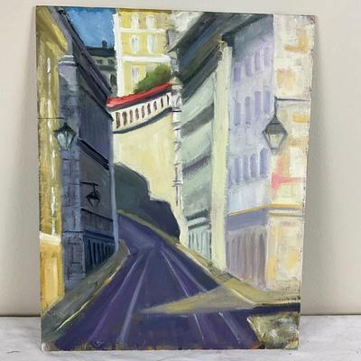 195 Original Oil Painting "Street Scene" by Kathie Rogers