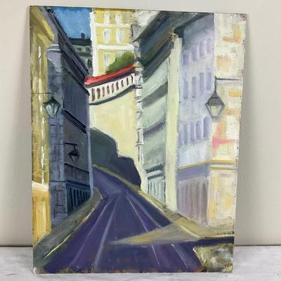 195 Original Oil Painting "Street Scene" by Kathie Rogers