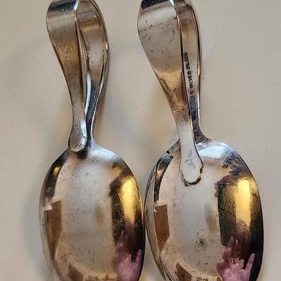 Two Silverplated Baby Feeding Spoons