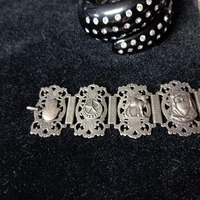 UNIQUE SILVER-TONE BRACELET W/2 OTHER BRACELETS
