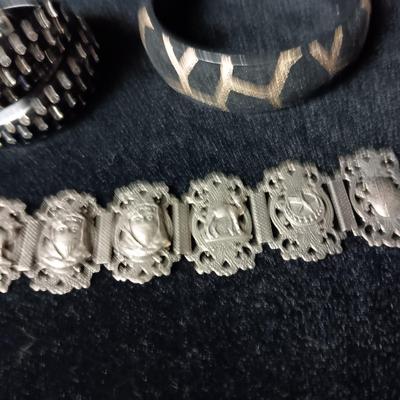 UNIQUE SILVER-TONE BRACELET W/2 OTHER BRACELETS