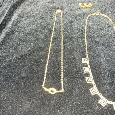 GOLD-TONE NECKLACES AND PIERCED EARRINGS