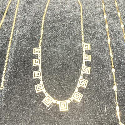 GOLD-TONE NECKLACES AND PIERCED EARRINGS
