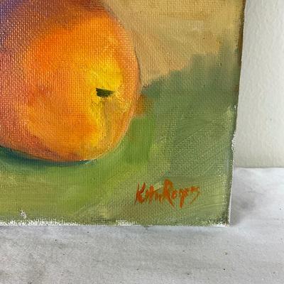 207 Original Oil Painting " Peach & Orchid" by Kathie Rogers