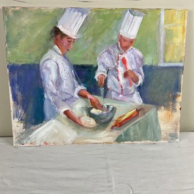 208 Original Oil Painting "The Bakers" by Kathie Rogers