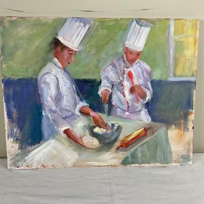 208 Original Oil Painting "The Bakers" by Kathie Rogers