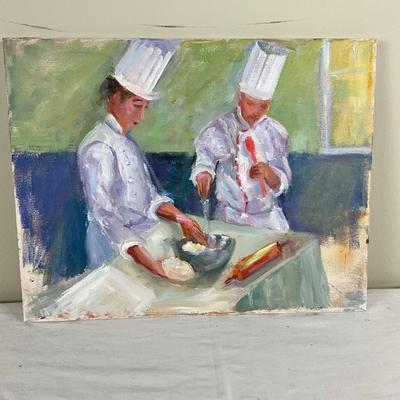 208 Original Oil Painting "The Bakers" by Kathie Rogers