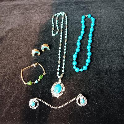 TEAL TONED COSTUME JEWELRY