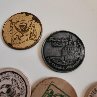 Collection of Buttons, Badges, Tokens & Wood Nickels
