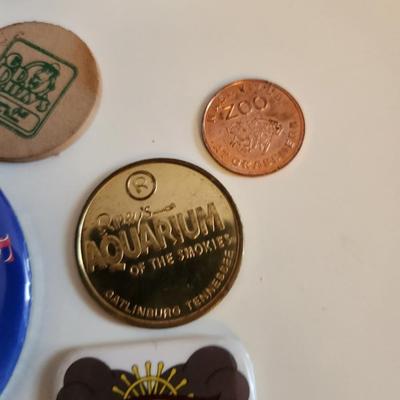 Collection of Buttons, Badges, Tokens & Wood Nickels