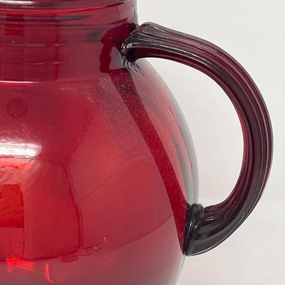 Holiday Red Ruby Pitcher & Four 5” Tumblers