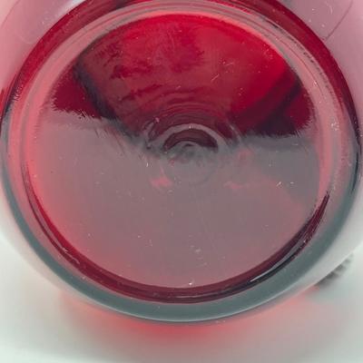 Holiday Red Ruby Pitcher & Four 5” Tumblers