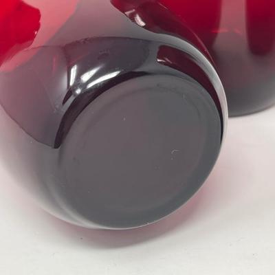 Holiday Red Ruby Pitcher & Four 5” Tumblers