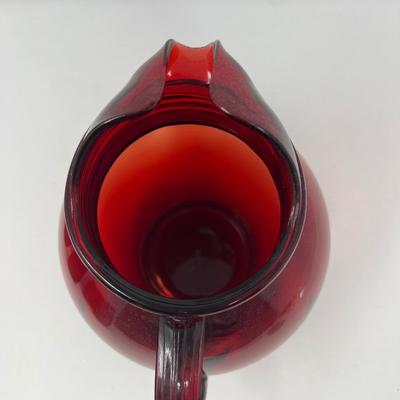 Holiday Red Ruby Pitcher & Four 5” Tumblers