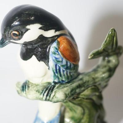 GROUPING OF FOUR CERAMIC AND HAND PAINTED STANGLE BIRDS