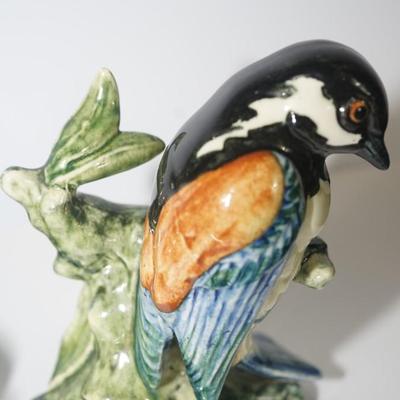 GROUPING OF FOUR CERAMIC AND HAND PAINTED STANGLE BIRDS