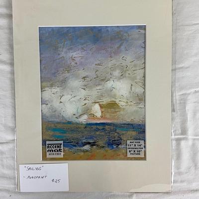 214 Sailing Monoprint by Kathie Rogers