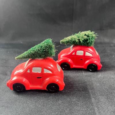 Lot 165 | Two Red Cars with Trees