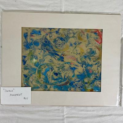215 "Swirls" Monoprint by Kathie Rogers