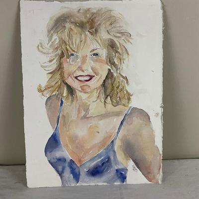 216 Original Watercolor Self Portrait by Kathie Rogers