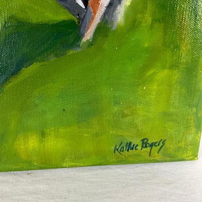 218 Original Oil Painting "Jack Russell Races" by Kathie Rogers
