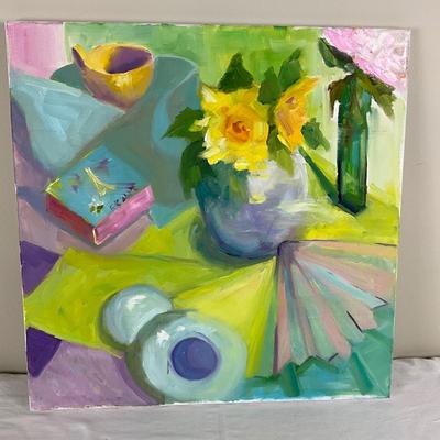 221 Original Oil Painting " France & Flowers" by Kathie Rogers